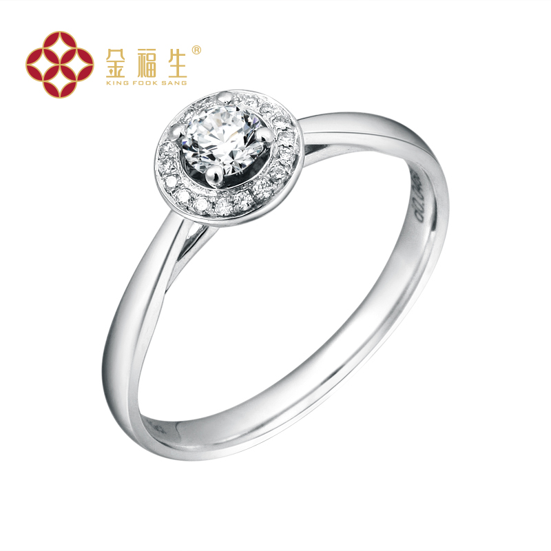 【金福生】时尚款22分18K白金裸钻石戒指钻戒女戒结婚季热销 【金福生】时尚款22分18K白金裸钻石戒指钻戒女戒结婚季热销