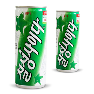  韩国 进口食品 乐天 七星冰柠碳酸雪碧饮料 250ml 罐装
