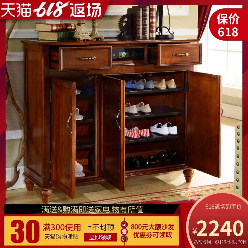 现代简约美式家用储物收纳柜实木门厅柜欧式智能电子消毒三门鞋柜在类目 住宅家具, 柜类, 鞋柜中 - 来自Buy2taobao.com提供专业的淘宝代购服务