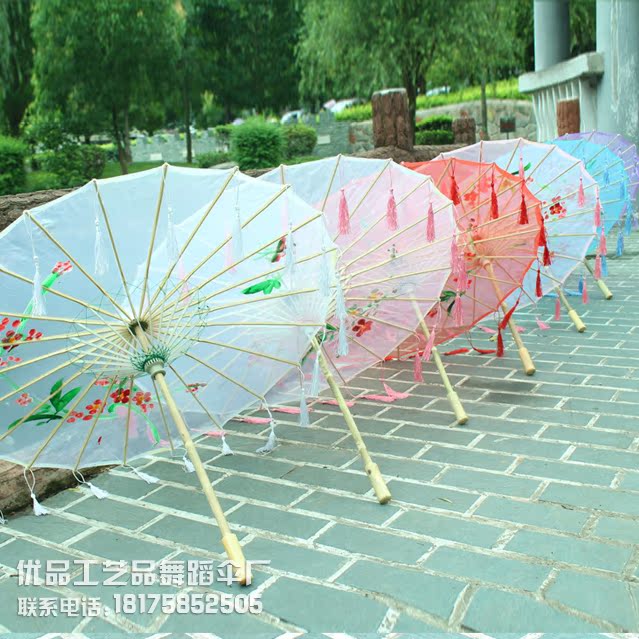 Dance Umbrella classical bright red stage show Cloth Umbrella Chinese style suspended ceiling decorate cos Hanfu tasselsin the Home accessories , Craft umbrella category - from Buy2taobao.com to provide professional Taobao agent buy service