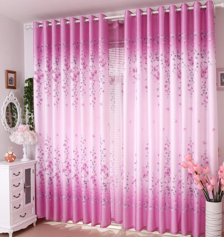 Special 72 yuan, 1 sets of 4*2.7 [spring] look half shading curtain fabric pastoral finished bedroom.