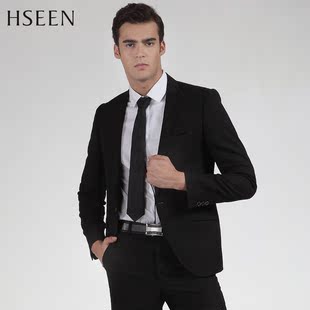  HSEEN男士 商务韩版修身西服套装  韩臣新郎结婚礼服 伴郎西装718