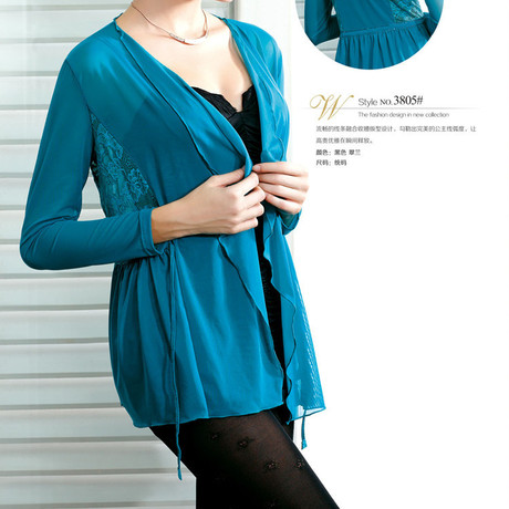 3805秋季网纱女士长袖披肩 时尚小外搭 小开衫