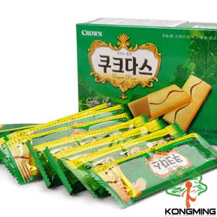  韩国进口 CROWN可拉奥咖啡夹心蛋卷 酥脆香甜 休闲美味 大盒216g