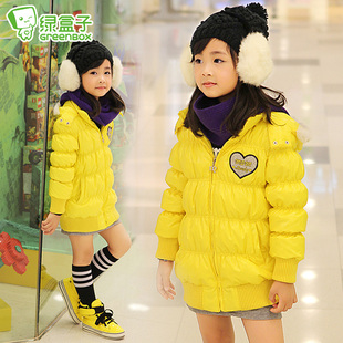  新年冬装绿盒子摩登小姐童装 女童羽绒服 儿童羽绒外套 反季清仓