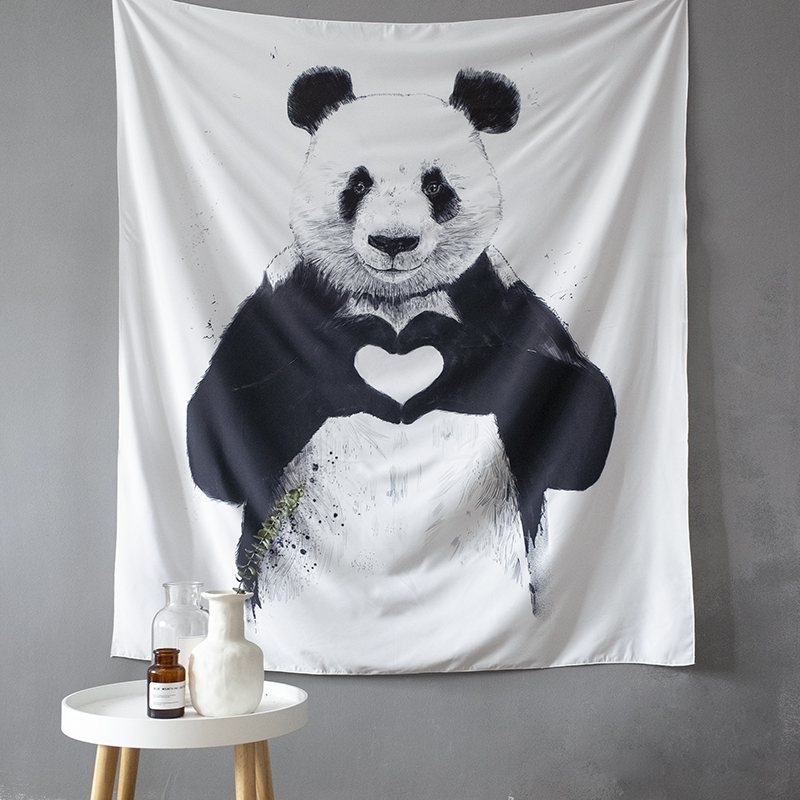 Scandinavian simplicity ins Valance metope background Decorative painting Tapestries Tapestry wall tapestry Giant Panda Sofa towel tableclothin the Home Fabric , Tapestry/Tapestry category - from Buy2taobao.com to provide professional Taobao agent buy service