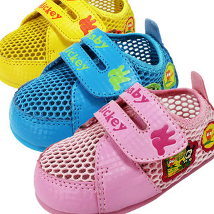  新款春夏季婴儿学步鞋步前鞋网鞋透气鞋防滑软底迪士尼正品韩