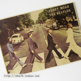 甲壳虫/披头士乐队 过马路abbey road 怀旧复古 牛皮纸 摇滚海报￥5