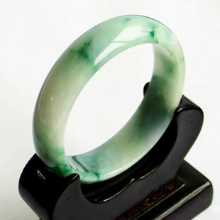  翡翠玉镯A货冰种飘花手镯带证书天然翡翠飘兰花手镯特价玉镯子A货