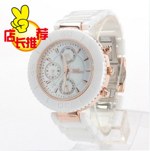  正品香港titina正品 珍珠贝壳陶瓷手表 韩版时尚女表 多功能六针