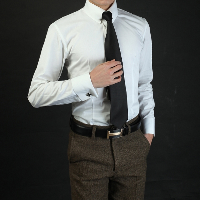 shirt High collar England Needle type empire Pointed collar French Cuff white Self cultivation shirtin the Men's clothing, Shirt category - from Buy2taobao.com to provide professional Taobao agent buy service