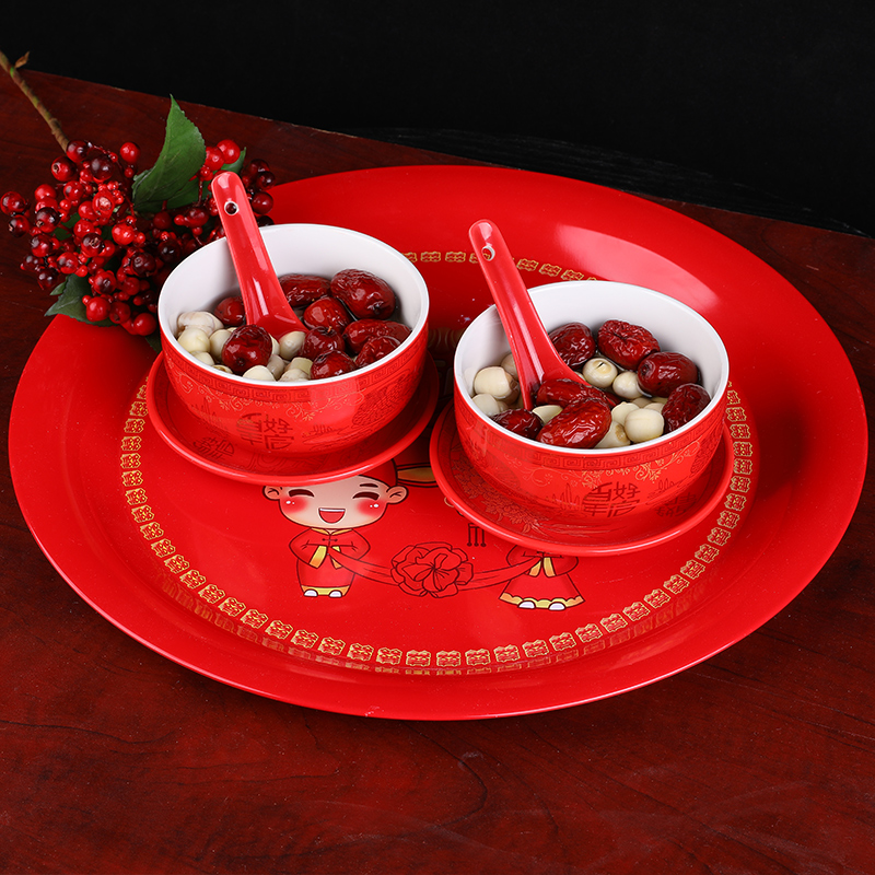 King cup tea tray circular Square tray gules fruit plate New personality tea tray Wedding celebration Supplies marry Fruit platein the Festive supplies/Gift , Other Festival Gifts category - from Buy2taobao.com to provide professional Taobao agent buy service