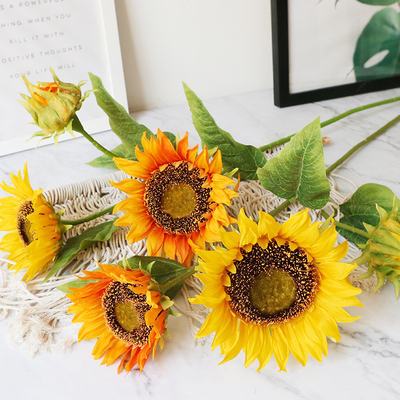 大号单支向日葵仿真花太阳花假花摆件客厅落地演出插花装饰塑料花