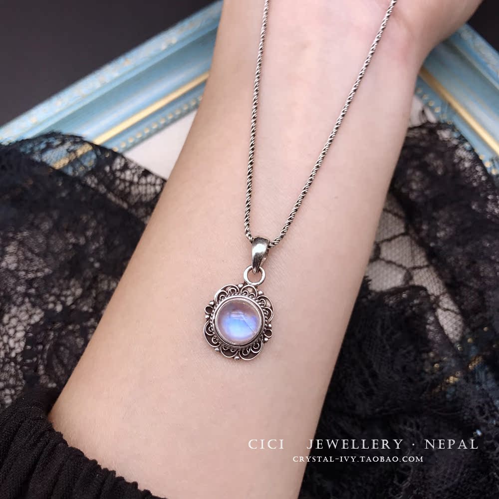 Nepal manual Jewelry Retro Bohemia natural Moonstone Sterling Silver clavicle Small pendants Pendantin the Accessories/Fashion Jewelry, Pendant/Pendant category - from Buy2taobao.com to provide professional Taobao agent buy service