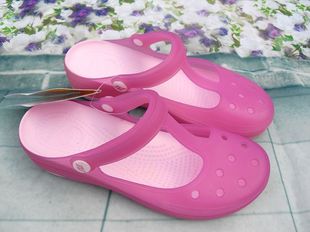  夏季清仓卡丽玛丽珍洞洞鞋 糖果冻鞋子 女士沙滩鞋 花园鞋 粉红
