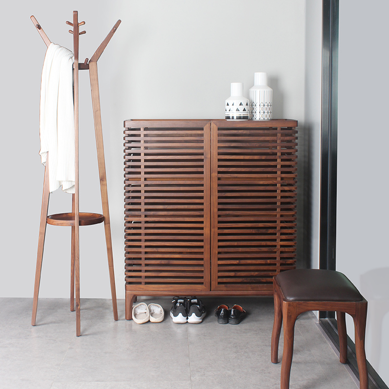 solid wood Shoe cabinet Simplicity modern Storage Entrance cabinet North America Black Walnut Shoe cabinet Open the door shoe rack solid wood ventilationin the Residential furniture , Cabinet , Shoebox category - from Buy2taobao.com to provide professional Taobao agent buy service