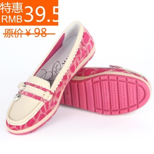  英伦风新款鞋时尚撞色牛筋双色底牛皮女鞋子休闲百搭舒适单鞋特卖