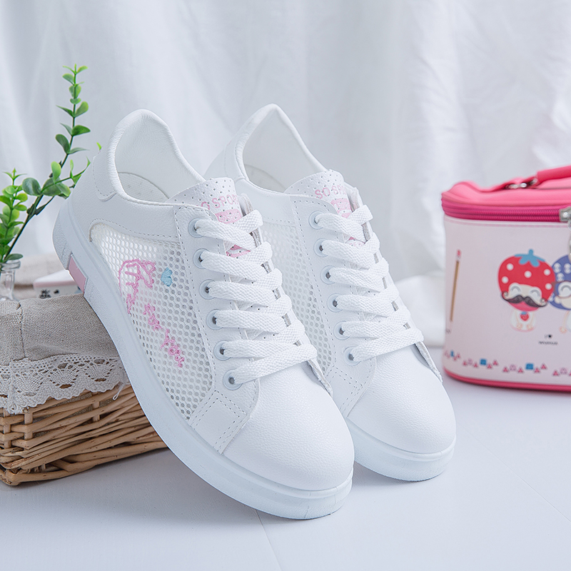 2019 summer new pattern ventilation Mesh shoes girl White shoes Hollow CUHK Running shoes girl white gym shoesin the Women's Shoes, Low shoes category - from Buy2taobao.com to provide professional Taobao agent buy service
