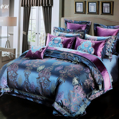 瑶台居欧式婚庆十件套提花四六件套全棉床上用品贡缎豪华别样板房