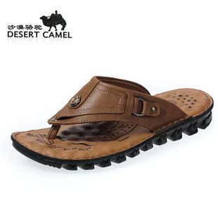  骆驼正品男鞋 凉鞋 凉拖两用休闲沙滩鞋 真皮夹趾凉拖鞋 夏季新款
