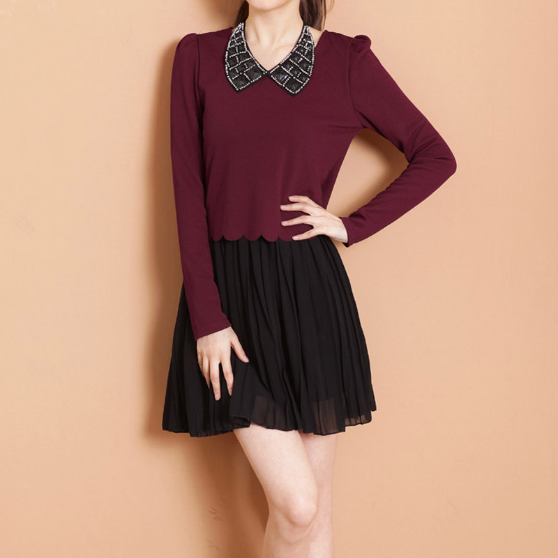 韩版波浪百褶雪纺...