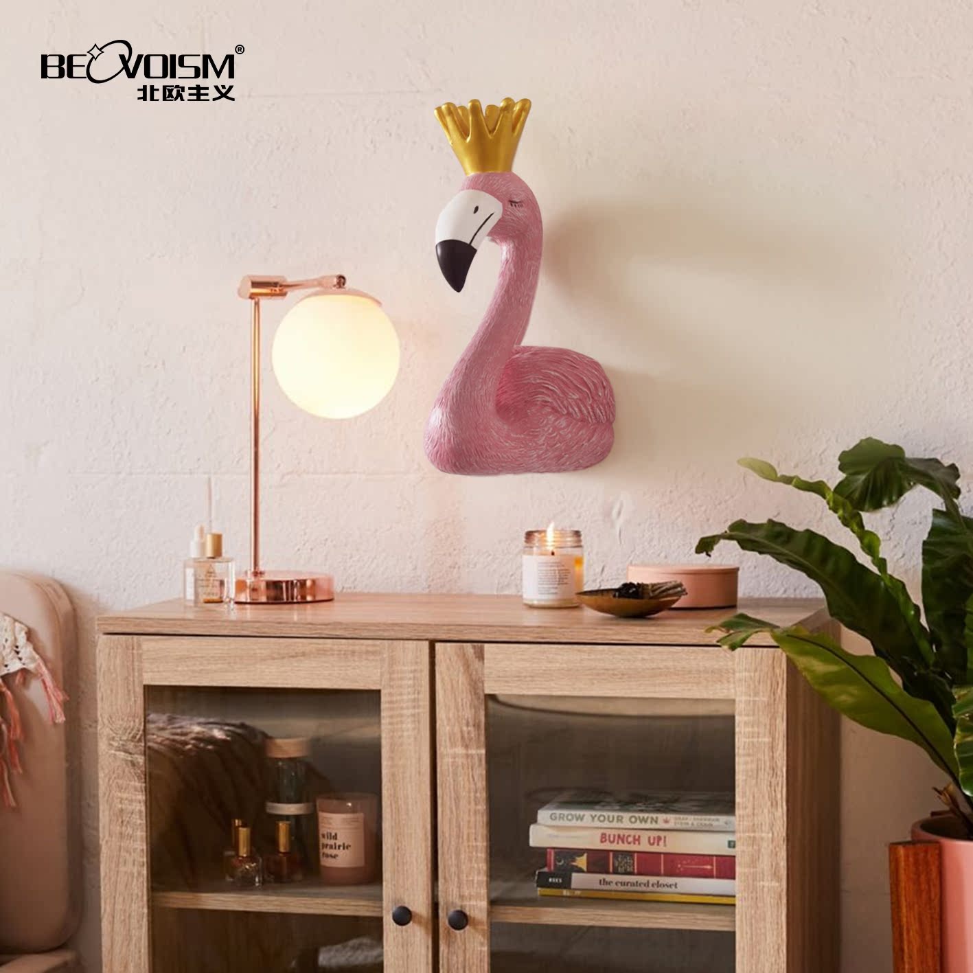 Nordic doctrine Home Furnishing decoration Flamingo stairs metope Wall hanging decorate bedroom a living room originality Warmin the Home accessories , Mural category - from Buy2taobao.com to provide professional Taobao agent buy service