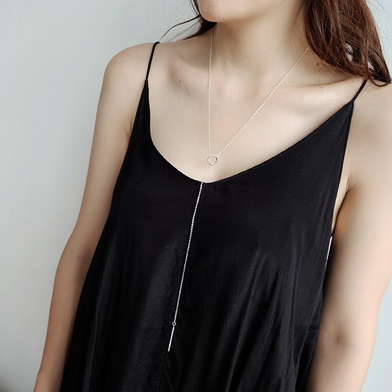 S925 Sterling Silver Simplicity Geometry circle Side bar have more cash than can be accounted for Necklace sweater chain Pendant Nested chain Fadein the Accessories/Fashion Jewelry, Necklace category - from Buy2taobao.com to provide professional Taobao agent buy service