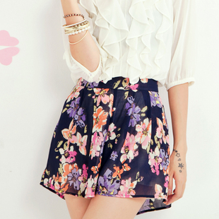 <em>花朵雪纺短裤</em>【正品秒杀】,<em>花朵雪纺短裤</em>厂家