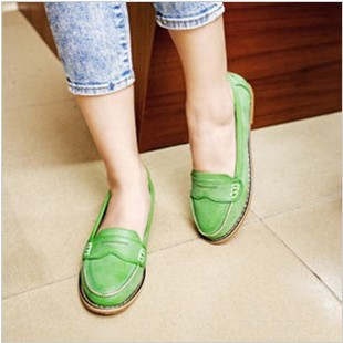  潮欧美英伦学院风春秋新款圆头平跟单鞋女复古平底鞋大码女鞋