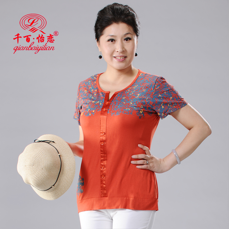千百怡恋女装 中老年妈妈装 2013夏装新款 圆领宽松短袖t恤 正品 千百怡恋女装 中老年妈妈装 2013夏装新款 圆领宽松短袖t恤 正品