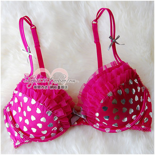 冠英国绚丽亮心性感玫红色公主女式内衣<em>文胸</em>胸