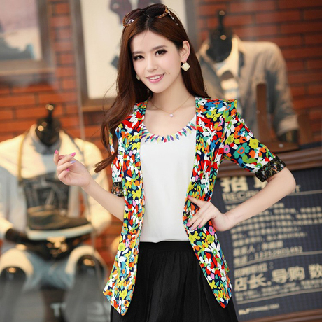 2013新款夏装女士韩版修身中袖短外套小披肩