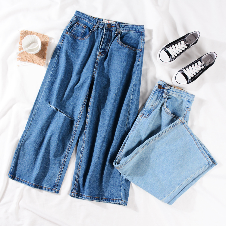 2019 Spring Korean Edition Trend Jeans Versatile Straight trousers fashion Western style E¥ 7Cin the Women's clothing/Boutique , Jeans category - from Buy2taobao.com to provide professional Taobao agent buy service