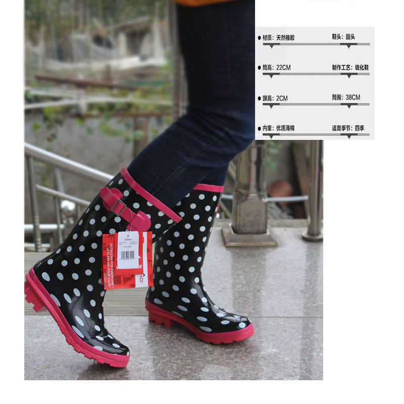 清仓价皇冠时尚女韩版保暖内里雨鞋雨靴水鞋胶鞋折扣价黑色波点|ruв категории Женская обувь, калоши - от Buy2taobao.com для оказания профессиональной услуги покупки агента Taobao