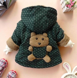  北极绒加厚棉衣服 男女儿童服装 立体小熊宝宝棉袄保暖外套羊羔绒