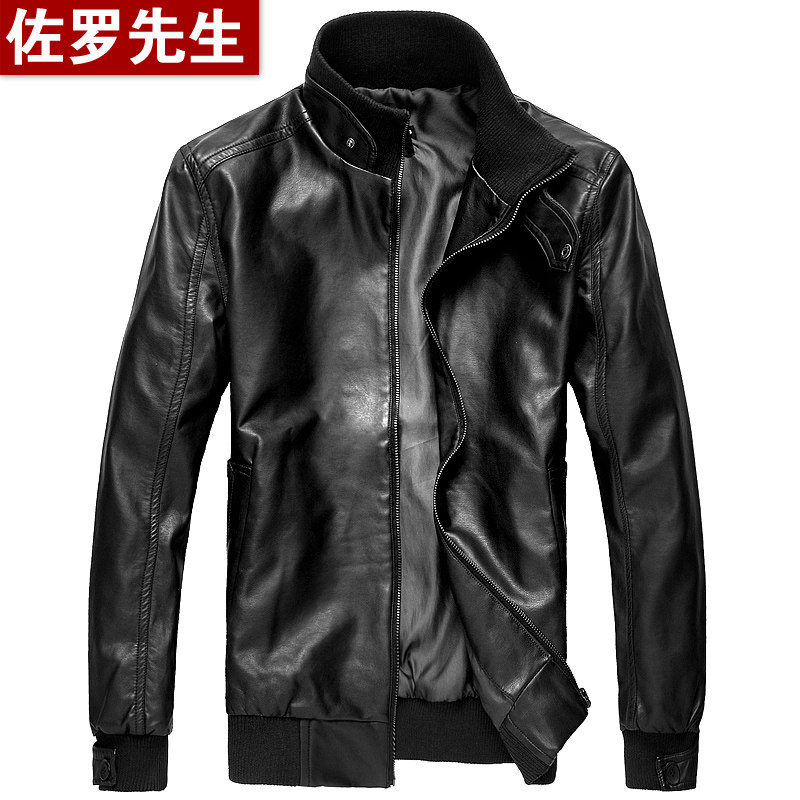 Men Pu leather jacket men's 2013 spring new Zorro male Korean spring men's slim leather jacket