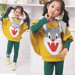  品牌童装儿童女童中大童春装新款运动套装休闲套装韩版原创