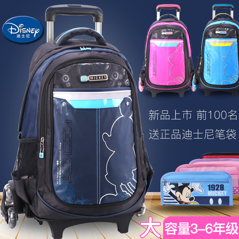 正品迪士尼米奇中學生小學生拉杆書包3-5年級6-12周歲三輪爬樓梯4在類目 玩具/童車/益智/積木/模型, 兒童包/揹包/箱包, 拉桿包中 - 來自Buy2taobao.com提供專業的淘寶代購服務