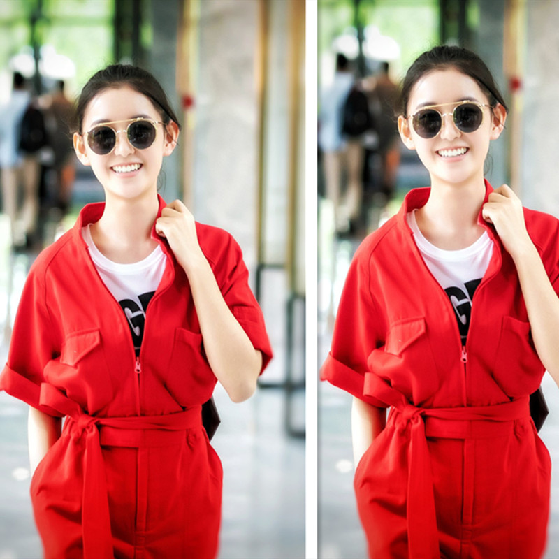 2019 summer new pattern With dad Study abroad Yiyi Same item gules Jumpsuits leisure time Overallsin the Women's clothing/Boutique , Pants , Casual pants category - from Buy2taobao.com to provide professional Taobao agent buy service