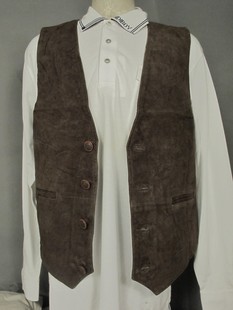  5折庆皇冠男装 大品牌 纯牛皮休闲马甲背心 裸价9.9元秒杀