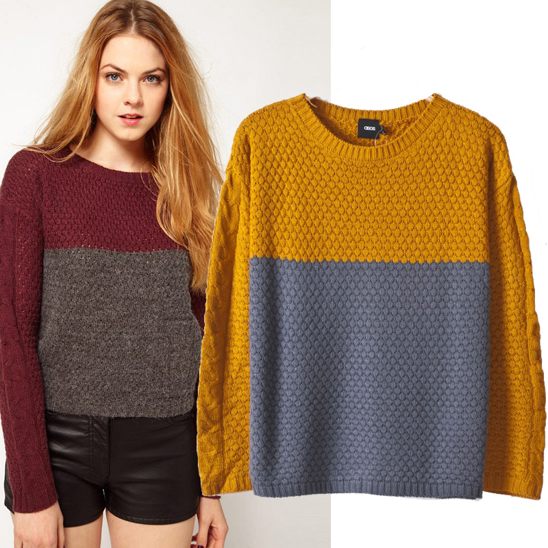Двухцветный Пуловер