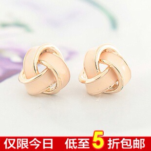  镀18K真金大耳钉 糖果色耳环 防过敏耳饰 韩国饰品批发 婉莹正品