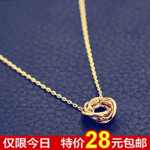  婉莹正品 时尚螺旋环短款项链 女款锁骨链 保色电镀18K真金热销款