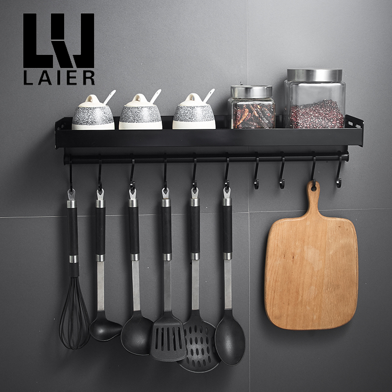 LYLE来尔 黑色 厨房置物架壁挂式调料架调味品油盐酱醋佐料挂架|msdalam kategori keluarga memasang ibu, dapur, aksesori dapur, rak - dari Buy2taobao.com untuk memberikan perkhidmatan ejen Taobao profesional membeli