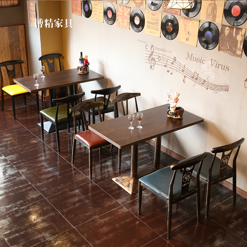 复古酒吧咖啡厅休吧桌椅甜品奶茶小吃店休闲西餐厅火锅店桌椅组合|ruв категории коммерческий/офисная мебель, ресторан/выпечка мебель, обеденный стол и стул - от Buy2taobao.com для оказания профессиональной услуги покупки агента Taobao