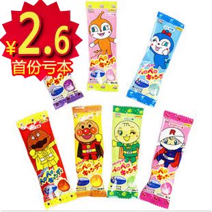  T104日本进口零食 不二家面包超人护齿棒棒糖水果味单支(7种口味)