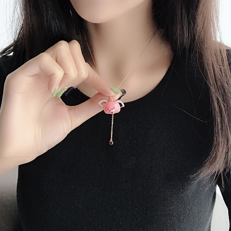 小猪项链女 生肖猪猪吊坠套链锁骨链本命年饰品耳朵会动银链礼物在类目 饰品/流行首饰/时尚饰品新, 项链中 - 来自Buy2taobao.com提供专业的淘宝代购服务