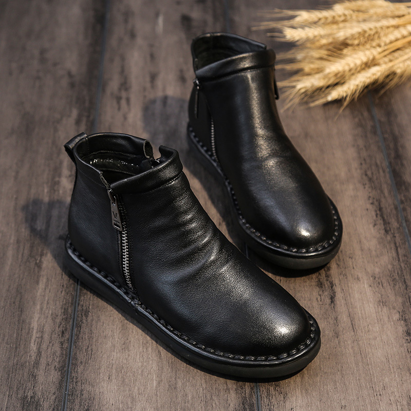 2017 new pattern Retro Women's Boots leisure time Flat bottom Bootie Round Ankle boots cowhide soft sole Versatile Women's singlesin the Women's Shoes, Boots  category - from Buy2taobao.com to provide professional Taobao agent buy service