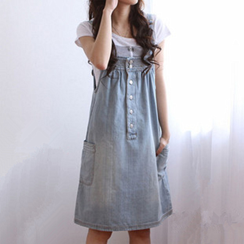 牛仔连衣裙韩版女装...
