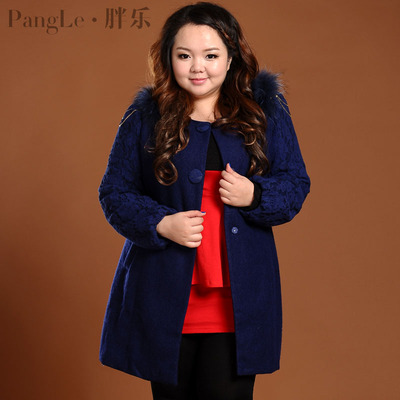 特大码<em>女装</em>200斤冬装毛呢<em>外套</em>加肥<em>加大</em>女超大